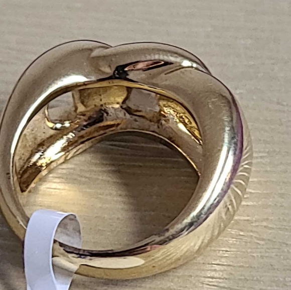 RARE Moda Al Massimo 18k Gold Over Bronze Curb Link Ring, Size 8 - Picture 3 of 7